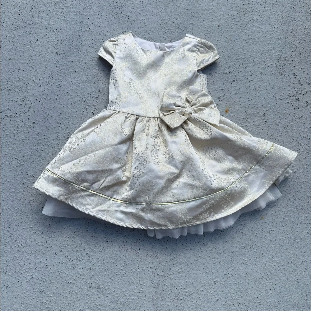2 Disney Gold and Cream Floral Kids Dress Size 2 & Size 5/6